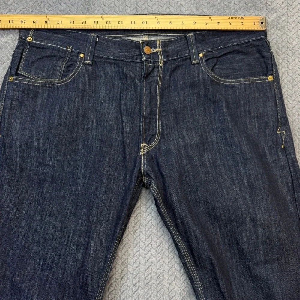 Levi's 514 Jeans Mens 40x31 Blue Slim Straight Dark Wash Denim Flap Pocket